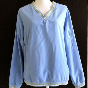 Liz Golf Blue Women's Pullover WInd Breaker Jacket, Vented, Pockets Size L